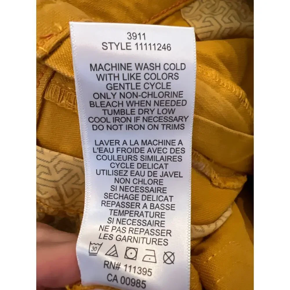 Tory Burch SUPPEY Skin pants golden yellow size 28 NWT